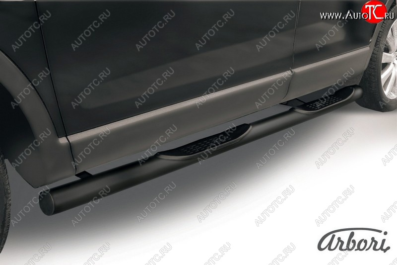 9 989 р. Защита штатных порогов Arbori (с проступью, черная, d76 mm). Mazda CX-9 TB дорестайлинг (2007-2009)  с доставкой в г. Вологда