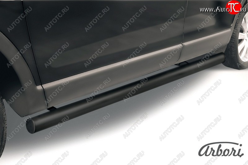 6 569 р. Защита штатных порогов Arbori (черная, d76 mm). Mazda CX-9 TB дорестайлинг (2007-2009)  с доставкой в г. Вологда