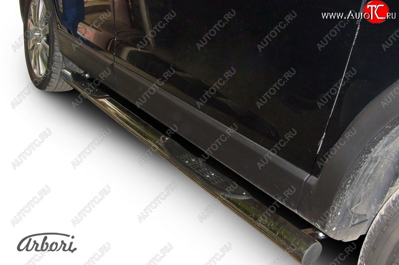14 579 р. Защита штатных порогов Arbori (с проступью, нержавейка, d76 mm). Mazda CX-9 TB дорестайлинг (2007-2009)  с доставкой в г. Вологда