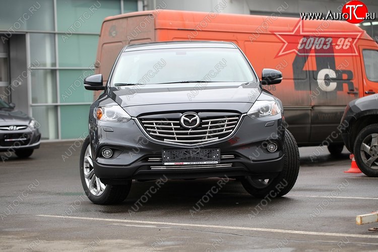 8 819 р. Декоративный элемент решетки радиатора Souz-96 (d16) Mazda CX-9 TB дорестайлинг (2007-2009)  с доставкой в г. Вологда