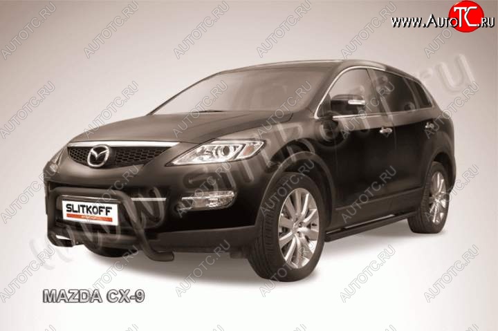 21 499 р. Кенгурятник d57 низкий Slitkoff Mazda CX-9 TB дорестайлинг (2007-2009) (Цвет: серебристый)  с доставкой в г. Вологда