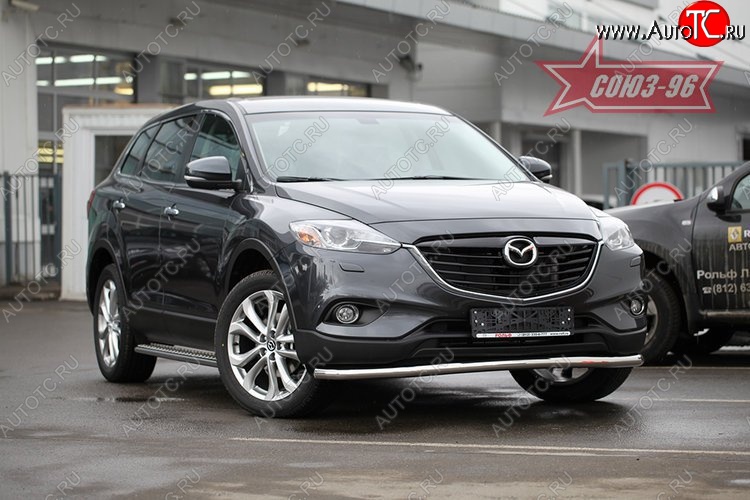 18 179 р. Защита переднего бампера одинарная Souz-96 Premium (d60) Mazda CX-9 TB дорестайлинг (2007-2009)  с доставкой в г. Вологда