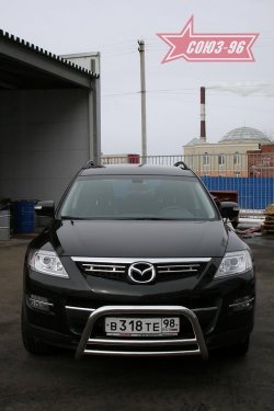 13 409 р. Защита переднего бампера (дорестайлинг) Souz-96 (d60) Mazda CX-9 TB дорестайлинг (2007-2009)  с доставкой в г. Вологда. Увеличить фотографию 2