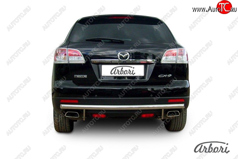 18 999 р. Защита заднего бампера Arbori (нержавейка, 1 труба d57 mm). Mazda CX-9 TB дорестайлинг (2007-2009)  с доставкой в г. Вологда
