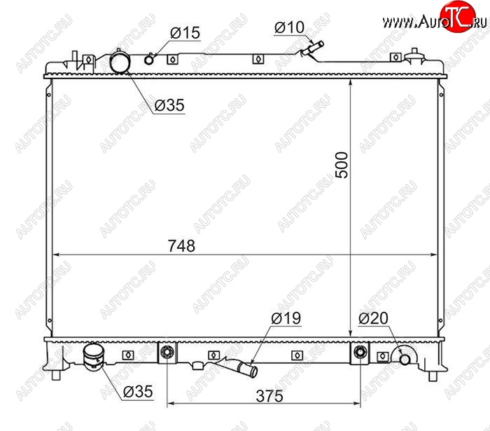 7 649 р. Радиатор двигателя SAT (пластинчатый, МКПП/АКПП) Mazda CX-9 TB дорестайлинг (2007-2009)  с доставкой в г. Вологда