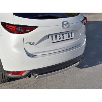 1 759 р. Накладка на задний бампер Russtal (лист) Mazda CX-5 KF (2016-2025)  с доставкой в г. Вологда. Увеличить фотографию 3