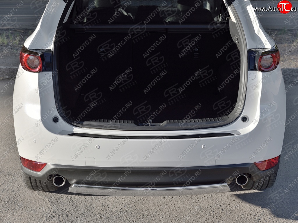 1 759 р. Накладка на задний бампер Russtal (лист) Mazda CX-5 KF (2016-2025)  с доставкой в г. Вологда