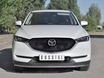 16 649 р. Защита переднего бампера (Ø42 мм, нержавейка) SLITKOFF Mazda CX-5 KF (2016-2025)  с доставкой в г. Вологда. Увеличить фотографию 2