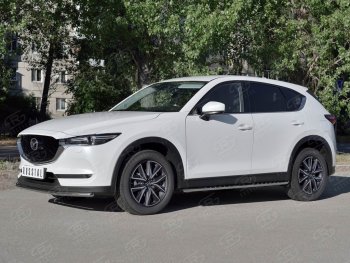16 649 р. Защита переднего бампера (Ø42 мм, нержавейка) SLITKOFF Mazda CX-5 KF (2016-2025)  с доставкой в г. Вологда. Увеличить фотографию 3