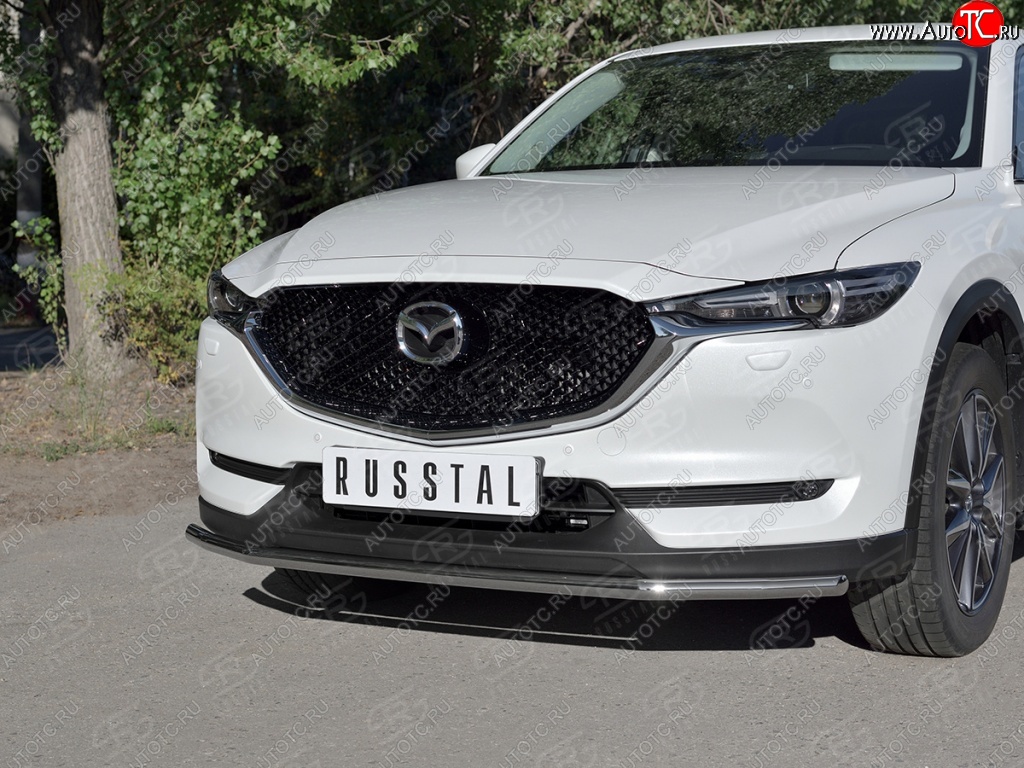 16 649 р. Защита переднего бампера (Ø42 мм, нержавейка) SLITKOFF Mazda CX-5 KF (2016-2025)  с доставкой в г. Вологда
