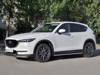 20 749 р. Защита переднего бампера (2 трубыØ63 и 42 мм, нержавейка) SLITKOFF Mazda CX-5 KF (2016-2025)  с доставкой в г. Вологда. Увеличить фотографию 2