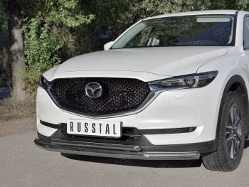 20 749 р. Защита переднего бампера (2 трубыØ63 и 42 мм, нержавейка) SLITKOFF Mazda CX-5 KF (2016-2025)  с доставкой в г. Вологда. Увеличить фотографию 3