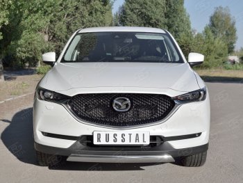 11 599 р. Защита переднего бампера из овальной трубы диаметром 75x42 мм Russtal Mazda CX-5 KF (2016-2025)  с доставкой в г. Вологда. Увеличить фотографию 2