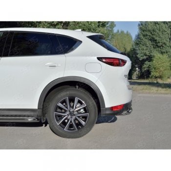 12 349 р. Защита заднего бампера (Ø63 мм дуга, нержавейка) SLITKOFF Mazda CX-5 KF (2016-2025)  с доставкой в г. Вологда. Увеличить фотографию 2
