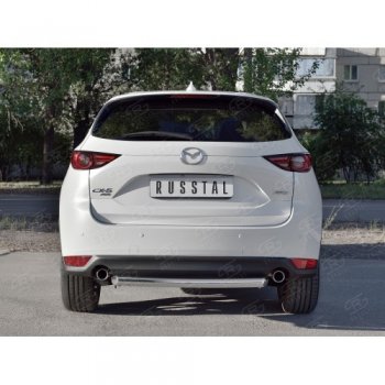 12 349 р. Защита заднего бампера (Ø63 мм дуга, нержавейка) SLITKOFF Mazda CX-5 KF (2016-2025)  с доставкой в г. Вологда. Увеличить фотографию 3