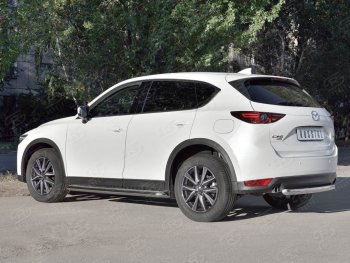 12 349 р. Защита заднего бампера (Ø63 мм дуга, нержавейка) SLITKOFF Mazda CX-5 KF (2016-2025)  с доставкой в г. Вологда. Увеличить фотографию 4