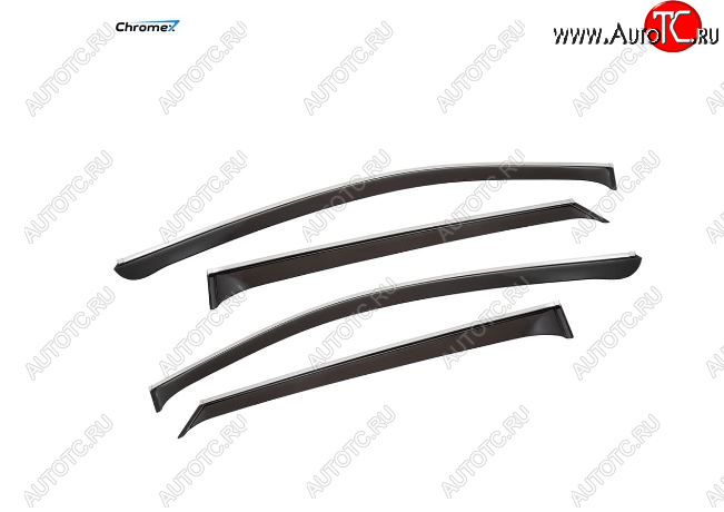 3 999 р. Дефлекторы окон с хромированым молдингом CHROMEX Mazda CX-5 KF (2016-2025)  с доставкой в г. Вологда