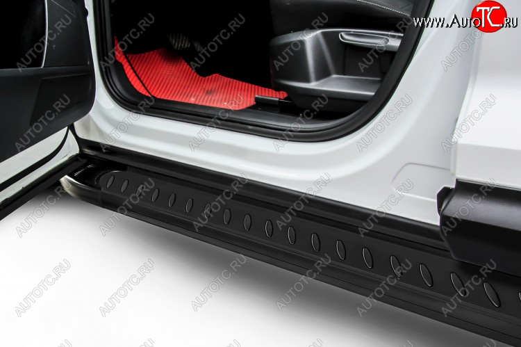 17 399 р. Пороги алюминиевые Slitkoff Mazda CX-5 KF (2016-2025) (Prestige Black)  с доставкой в г. Вологда