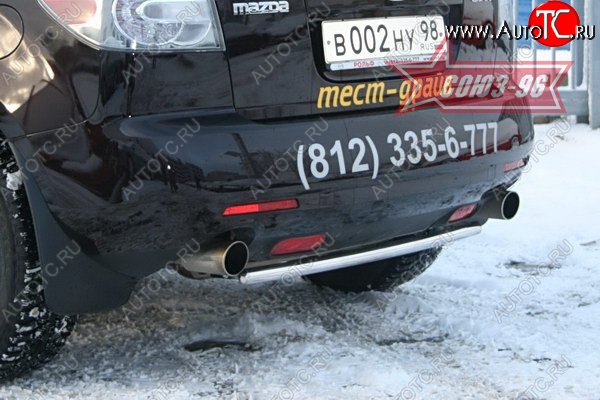9 314 р. Защита заднего бампера Souz-96 (d42) Mazda CX-7 ER дорестайлинг (2006-2010)  с доставкой в г. Вологда