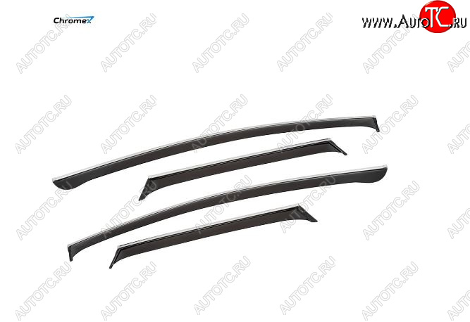 5 299 р. Дефлекторы окон с хромированым молдингом CHROMEX Mazda CX-7 ER дорестайлинг (2006-2010)  с доставкой в г. Вологда