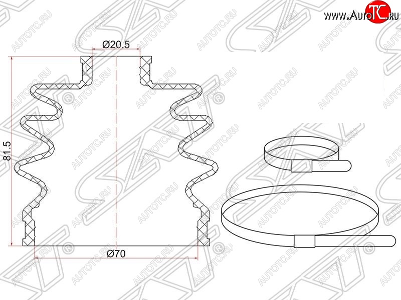 339 р. Пыльник ШРУСа (наружный) SAT  Mazda Demio  1 DW (1996-2002), Subaru Impreza  GC (1992-2000)  с доставкой в г. Вологда