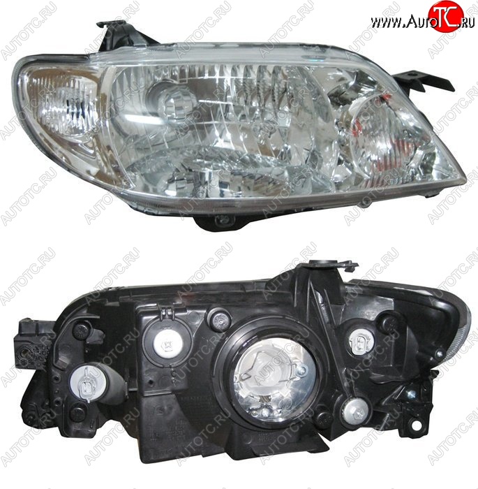 7 749 р. Правая передняя фара SAT (Евросвет)  Mazda 323/Familia  седан (2000-2004) BJ рестайлинг  с доставкой в г. Вологда