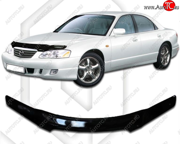 2 159 р. Дефлектор капота CA-Plastic Mazda Millenia (1992-2003) (Classic черный, Без надписи)  с доставкой в г. Вологда