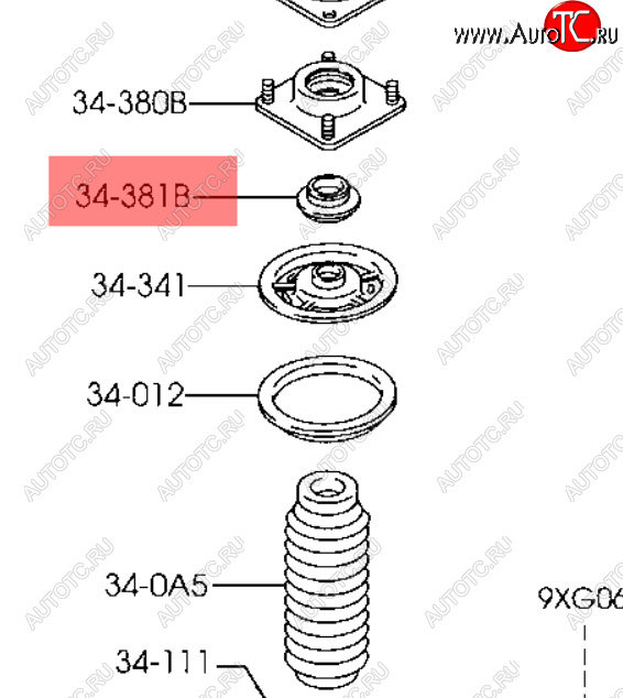 1 569 р. Опорный подшипник стоек амортизатора (оригинал) MAZDA  Mazda Tribute (2000-2007)  дорестайлинг  с доставкой в г. Вологда