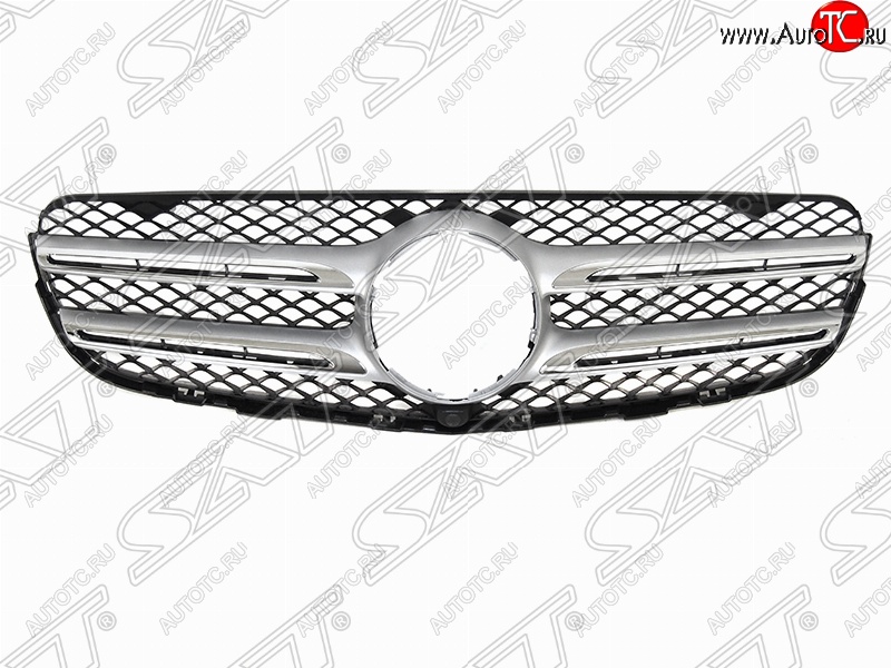 8 999 р. Решетка радиатора SAT (хром/под камеру) Mercedes-Benz GLC class X253 (2015-2025) (Неокрашенная)  с доставкой в г. Вологда