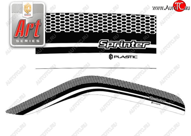 2 159 р. Дефлектора окон CA-Plastic  Mercedes-Benz Sprinter  W906 (2014-2018) рестайлинг (Серия Art графит, Без хром.молдинга)  с доставкой в г. Вологда