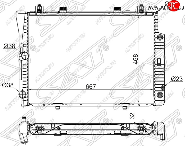 9 399 р. Радиатор двигателя SAT (пластинчатый, 2.8/3.0/3.2, МКПП/АКПП) Mercedes-Benz S class W140 Седан (1991-1998)  с доставкой в г. Вологда