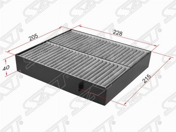Фильтр салонный SAT (угольный 205х228х40 mm) Mercedes-Benz ML class W163 дорестайлинг (1997-2001)