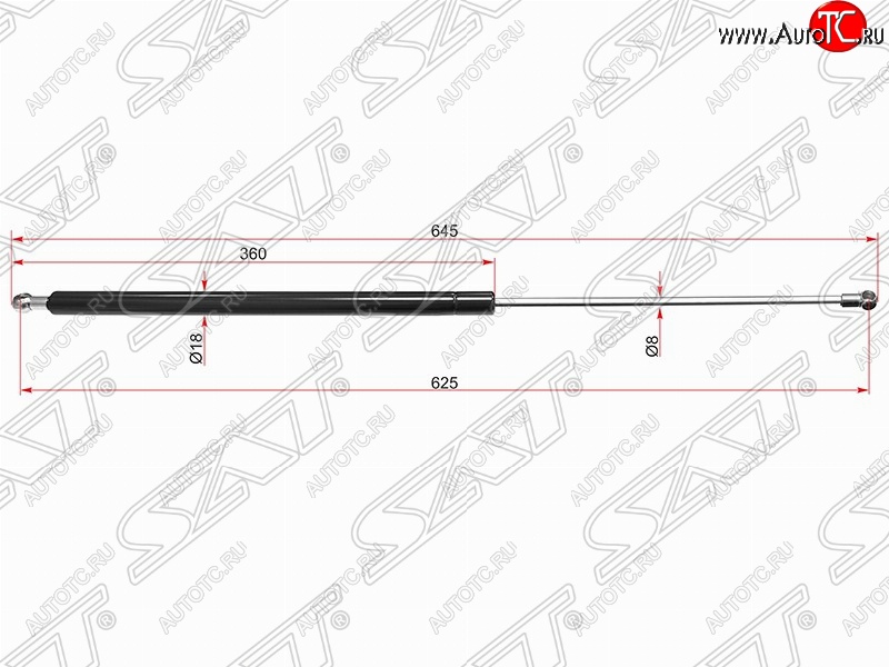 579 р. Упор крышки багажника SAT (газовый, LH=RH)  Mercedes-Benz ML class  W166 (2011-2015)  с доставкой в г. Вологда