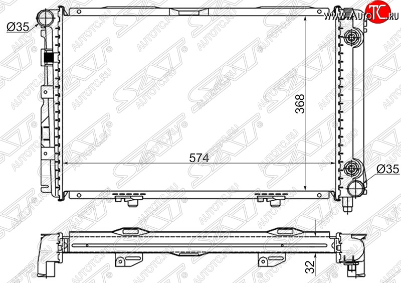 14 999 р. Радиатор двигателя (пластинчатый, 1.8/2.0/2.0D/2.2D, АКПП) SAT Mercedes-Benz C-Class W201 седан (1982-1992)  с доставкой в г. Вологда