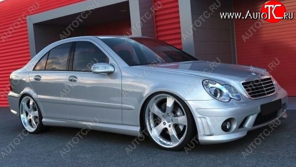 9 049 р. Пороги накладки AMG Style Mercedes-Benz C-Class W203 дорестайлинг седан (2000-2004) (Неокрашенные)  с доставкой в г. Вологда