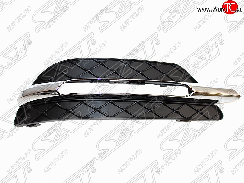 1 499 р. Правая оправа противотуманной фары SAT (хром, пр-во Тайвань)  Mercedes-Benz C-Class  W204 (2011-2015) рестайлинг седан  с доставкой в г. Вологда