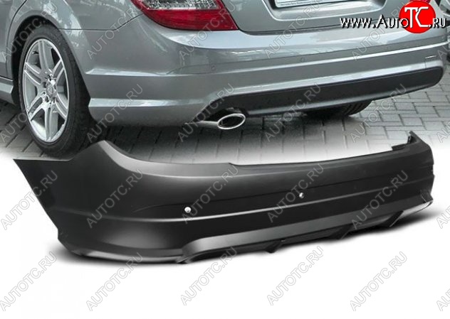 35 449 р. Задний бампер AMG Style Mercedes-Benz C-Class W204 дорестайлинг седан (2007-2011) (Неокрашенный)  с доставкой в г. Вологда