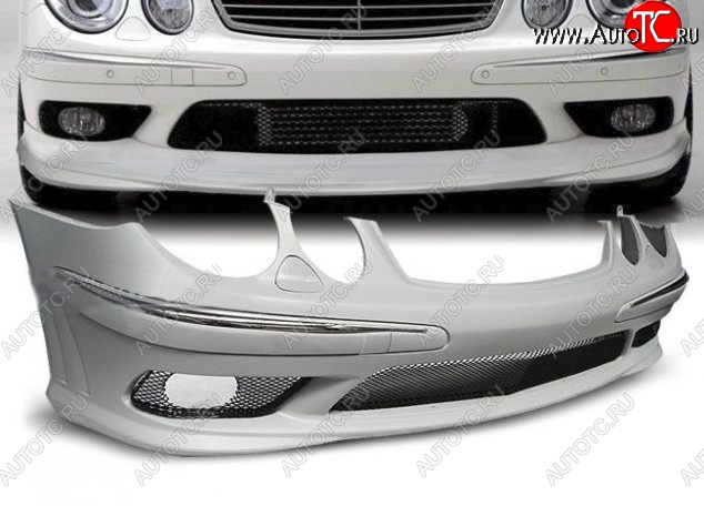 30 949 р. Передний бампер AMG Style Mercedes-Benz E-Class W211 дорестайлинг седан (2002-2006) (Неокрашенный)  с доставкой в г. Вологда