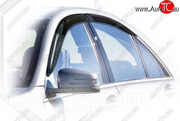 2 079 р. Дефлектора окон (Long) CA-Plastiс Mercedes-Benz S class W221 (2006-2013) (Classic полупрозрачный, Без хром.молдинга)  с доставкой в г. Вологда