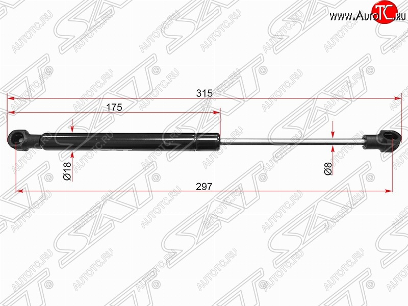 399 р. Упор крышки багажника SAT (газовый)  Mercedes-Benz S class  W221 (2006-2013)  с доставкой в г. Вологда