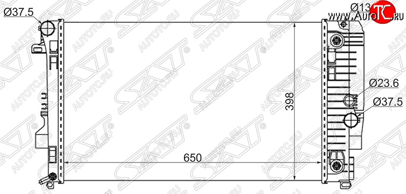 8 849 р. Радиатор двигателя (пластинчатый, 2.0D/2.2D/3.2/3.5, МКПП/АКПП) SAT  Mercedes-Benz Vito  W639 (2003-2014) дорестайлинг, рестайлинг  с доставкой в г. Вологда