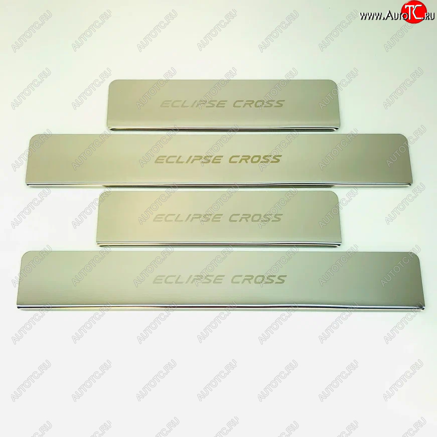 2 179 р. Накладки порожков салона INOX Mitsubishi Eclipse Cross GK дорестайлинг (2017-2021) (Нержавеющая сталь)  с доставкой в г. Вологда