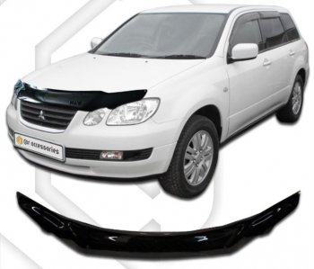 2 079 р. Дефлектор капота CA-Plastic  Mitsubishi Airtek (2001-2008) (серия Classic черный)  с доставкой в г. Вологда. Увеличить фотографию 2