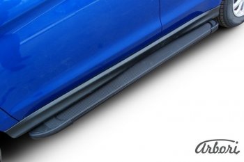 11 609 р. Порожки для ног Arbori Optima Black Mitsubishi ASX 1-ый рестайлинг (2013-2016)  с доставкой в г. Вологда. Увеличить фотографию 2