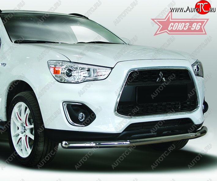 8 909 р. Защита переднего бампера одинарная Souz-96 Premium (d60) Mitsubishi ASX 1-ый рестайлинг (2013-2016)  с доставкой в г. Вологда