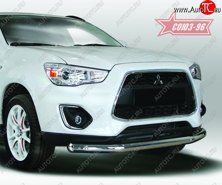 9 179 р. Защита переднего бампера одинарная Souz-96 (d76) Mitsubishi ASX 1-ый рестайлинг (2013-2016)  с доставкой в г. Вологда