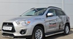 76 999 р. Защита порогов из круглой трубы диаметром 63 мм Russtal  Mitsubishi ASX (2013-2016) 1-ый рестайлинг (Защита порогов с со скосами на торцах (вариант 1))  с доставкой в г. Вологда. Увеличить фотографию 4