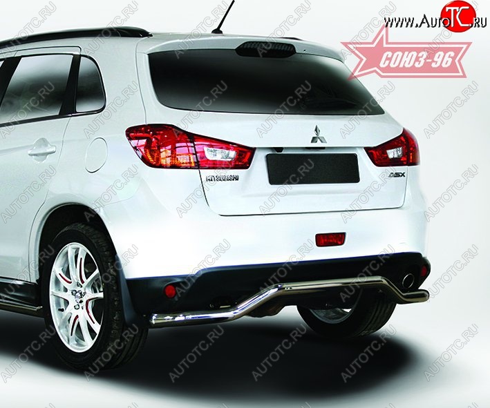 10 754 р. Защита заднего бампера Souz-96 (d60) Mitsubishi ASX 1-ый рестайлинг (2013-2016)  с доставкой в г. Вологда