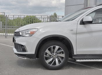 14 999 р. Защита переднего бампера (Ø42 мм, нержавейка) SLITKOFF Mitsubishi ASX 2-ой рестайлинг (2017-2020)  с доставкой в г. Вологда. Увеличить фотографию 3