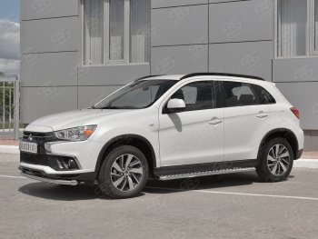 15 299 р. Защита переднего бампера (Ø63 мм, секции, нержавейка) SLITKOFF Mitsubishi ASX 2-ой рестайлинг (2017-2020)  с доставкой в г. Вологда. Увеличить фотографию 2